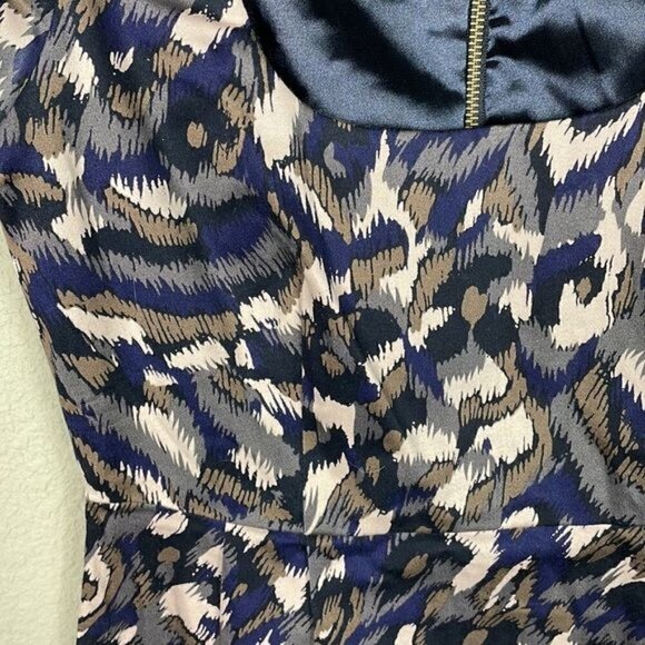 French Connection Pendragon Cap Sleeve Dress Navy Blue Slate Gray Mini Sz 2 - Picture 4 of 13